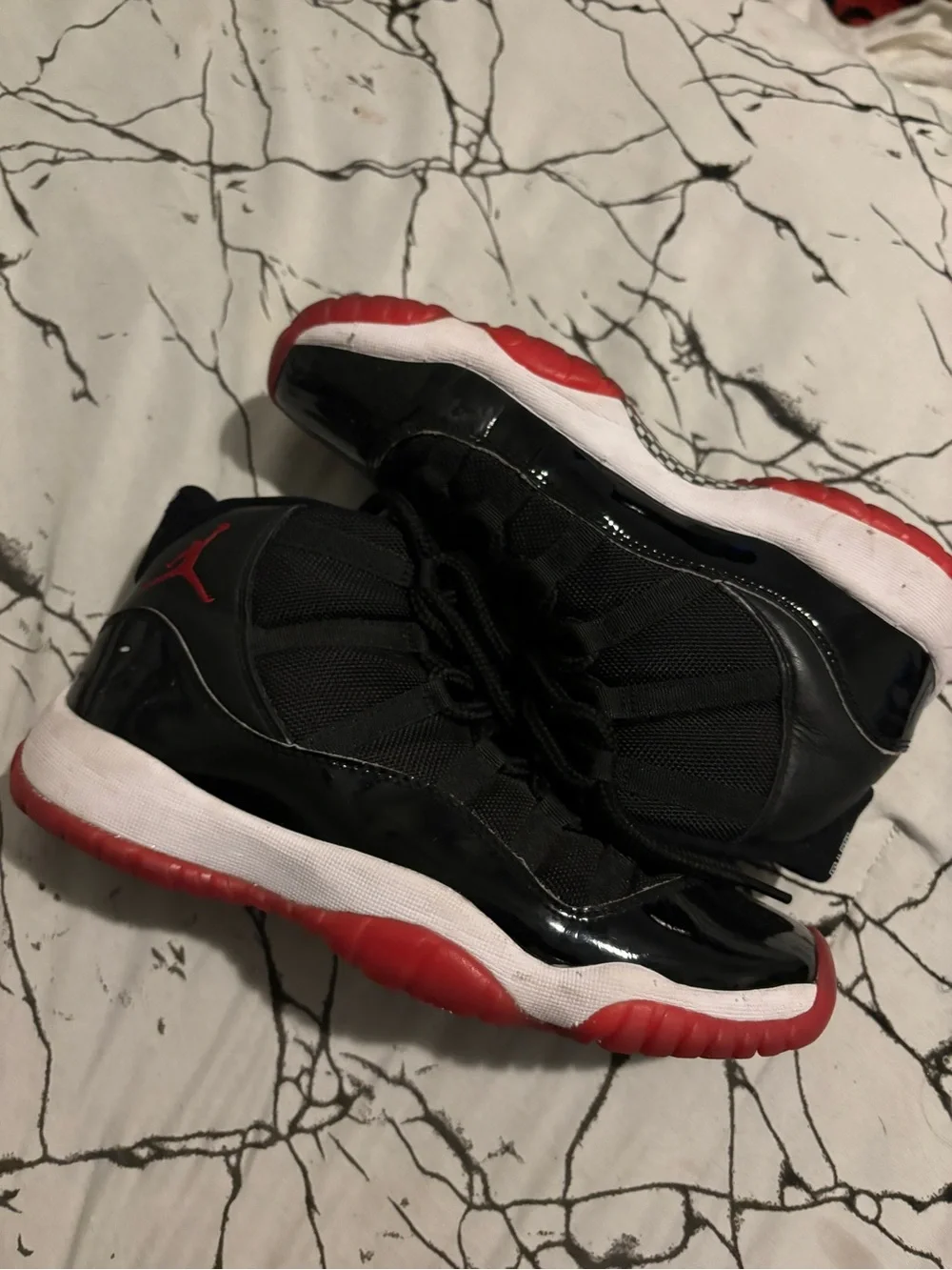 Jordan Black and Red High-Top Basketball Sneakers